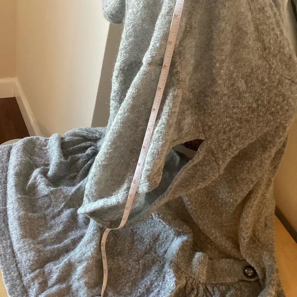 Anna Sui Grey Half Sleeves Button-up Hodded Poncho Cardigan - Picture 7 of 10